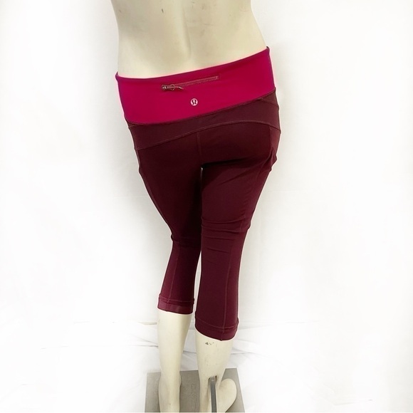 Lululemon Illumina Run Crop Bordeaux Drama Bumble berry Mesh Size 4 - Picture 5 of 9